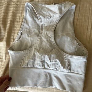 Lululemon white sports bra.